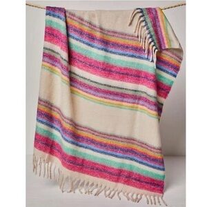 Free People Skye Stripe Fringe Throw Blanket